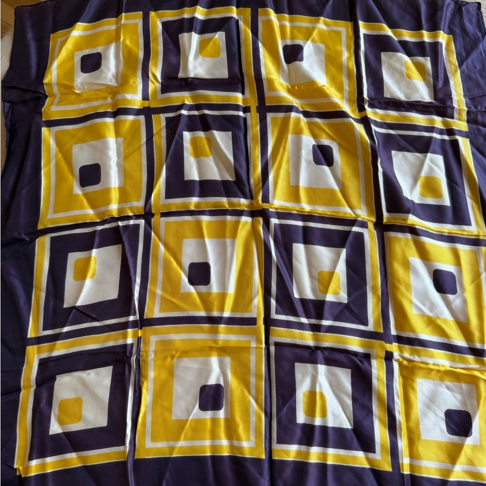 Raffaello Scarf in Yellow, White & purp - Picture 6 of 9